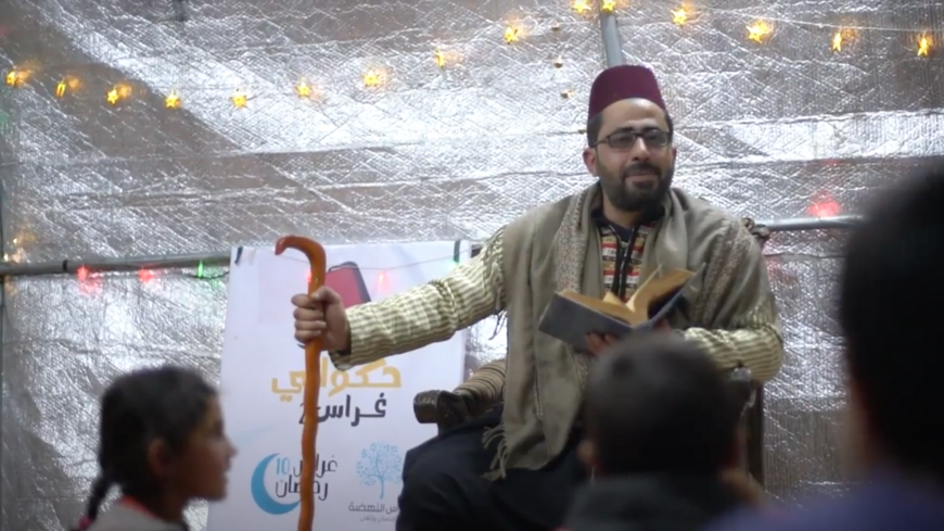 Hussein Bertawi performs as a storyteller.