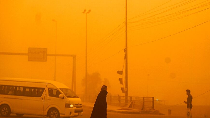 A thick cloud of dust blankets the Iraqi capital Baghdad as the eighth sandstorm since mid-April, 2022 paralysed activity across the country