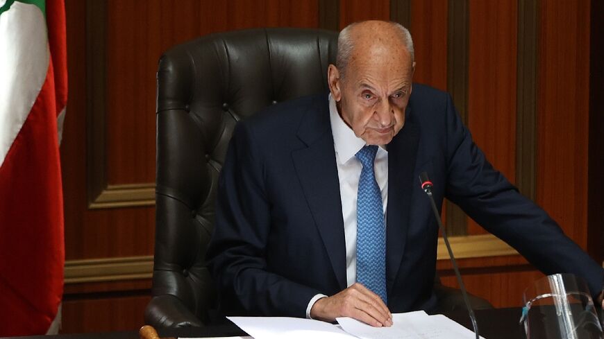 Lebanon's veteran parliament speaker Nabih Berri presides over the new assembly's first session after his re-election for a seventh consecutive term