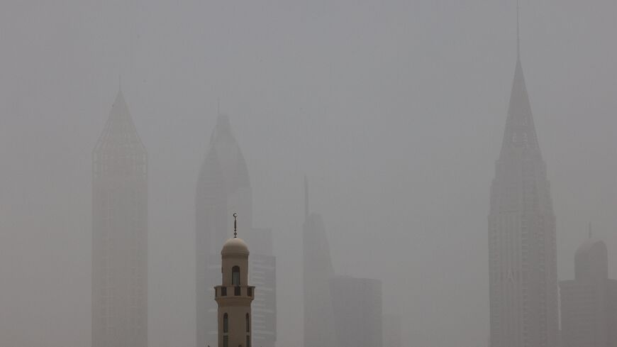 The dust storm obscured the Dubai skyline on Wednesday