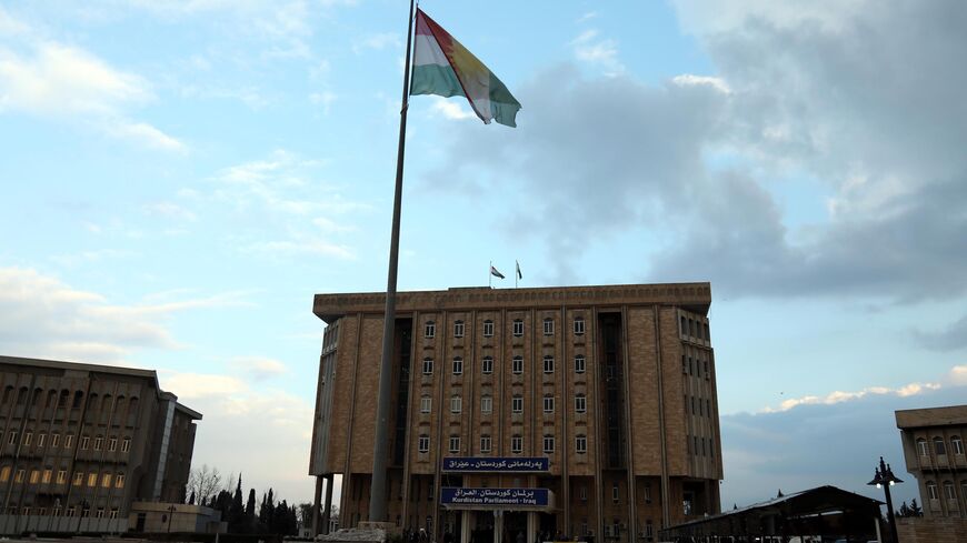 A picture taken on Feb. 14, 2019, shows Kurdistan's regional parliament in Erbil. 