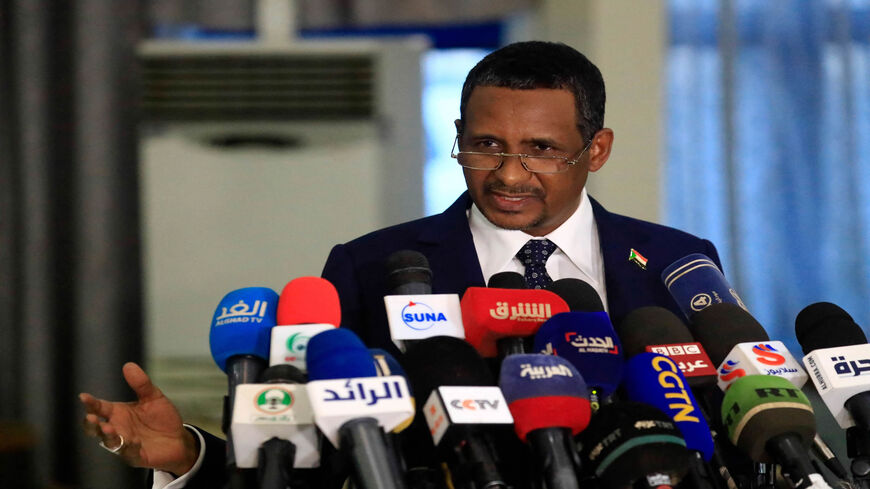 Sudan's military leader Mohamed Hamdan Dagalo (Hemedti) gives a press conference upon his return from Moscow, at the airport in Khartoum, Sudan, March 2, 2022.