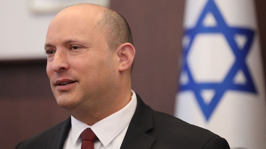 Israeli Prime Minister Naftali Bennett attends a Cabinet meeting at the prime minister's office,  Jerusalem, March 27, 2022.
