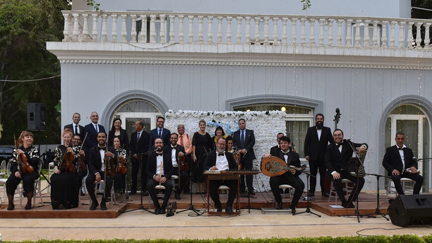 The Israeli Firkat Alnoor orchestra at the Israeli Embassy in Cairo, Egypt, May 21, 2022.