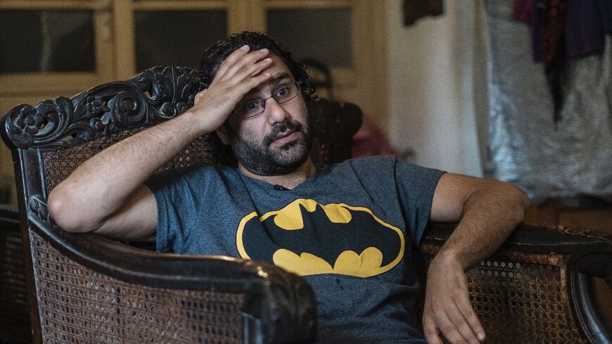 Egyptian activist and blogger Alaa Abdel Fattah gives an interview at his home in Cairo on May 17, 2019