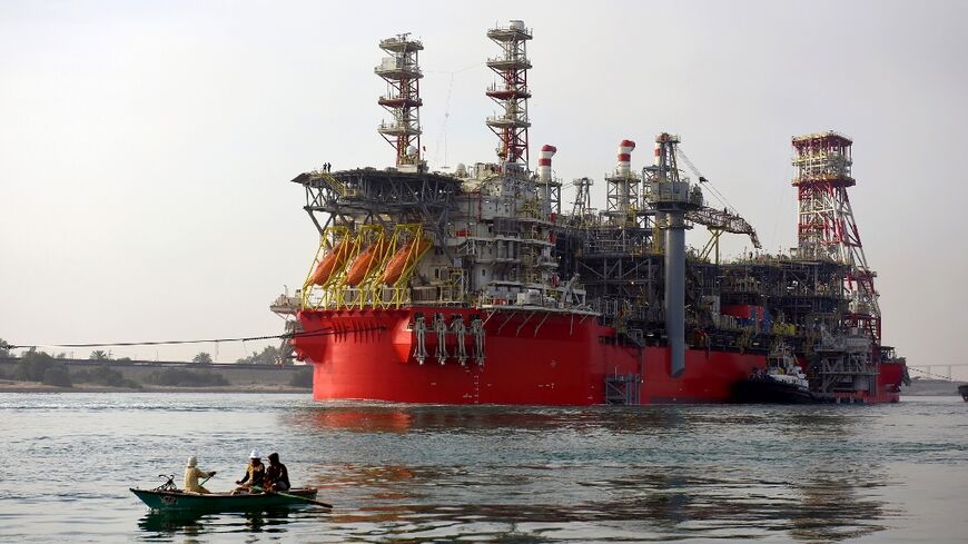 A floating production storage and offloading vessel operated by Energean Plc and set to produce gas for Israel passes through Egypt's Suez Canal in a picture dated June 5, 2022
