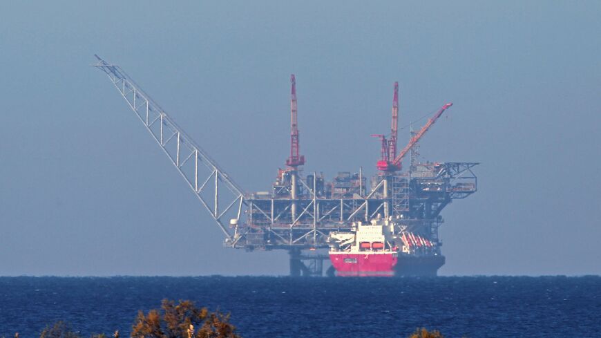 A view of the platform of the Leviathan natural gas field in the Mediterranean Sea.