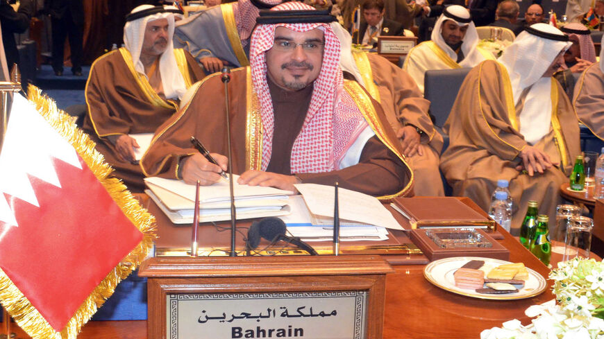 Bahraini Crown Prince Salman bin Hamad Al Khalifa attends the opening ceremony of the International Humanitarian Pledging Conference for Syria at Bayan palace, Kuwait City, Kuwait, Jan. 30, 2013.