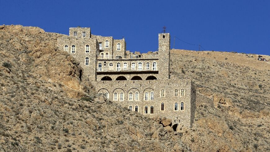 Deir Mar Moussa Al-Habashi (St Moses the Ethiopian) is a seventh century monastery perched atop a barren, rocky hill 100 kilometres north of the Syria capital Damascus near the desert in the Nabk area