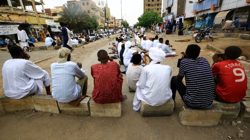 Sudanese protesters take part in an anti-military sit-in in the capital Khartoum on Saturday, the Eid al-Adha holiday