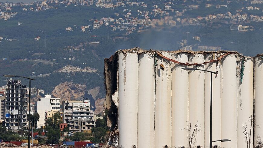 The grain silos at Beirut's port were severely damaged two years ago in a devastating explosion