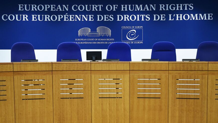 This photo shows the inside of the European Court of Human Rights (ECHR) in Strasbourg, eastern France, on Feb. 7, 2019. 