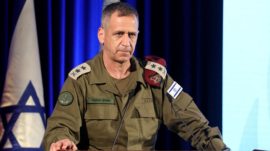 Israeli Armed Forces Chief of Staff Lt. Gen. Aviv Kochavi takes part in a candle lightning ceremony with Israeli soldiers on the Jewish holiday of Hanukkah, Jerusalem, Nov. 29, 2021.