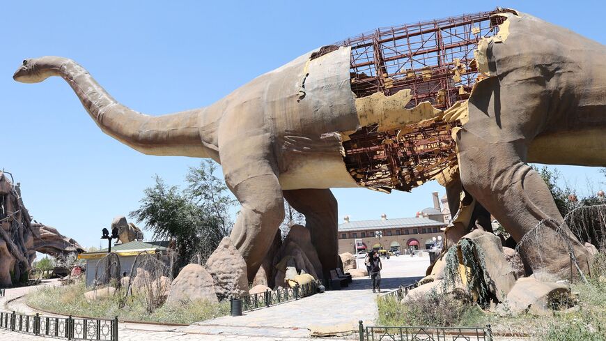 This picture shows abandoned toys and material in the Wonderland Eurasia theme park near the Turkish capital, Ankara, on July 21, 2022, during a press visit to mark its transfer to Ankara Metropolitan Municipality. 