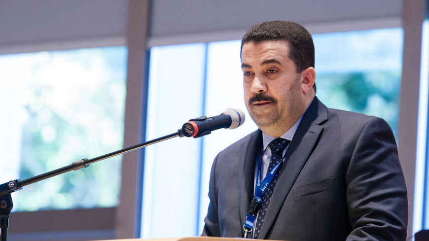 Mohammed Shia al-Sudani, human rights minister of Iraq, speaks at the International Commission on Missing Persons, The Hague, Netherlands, Oct. 30, 2013.