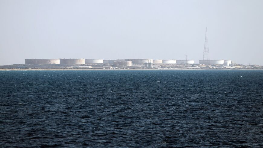 A general view taken on April 9, 2014, shows the oil terminal of Marsa al-Hariga in Libya.