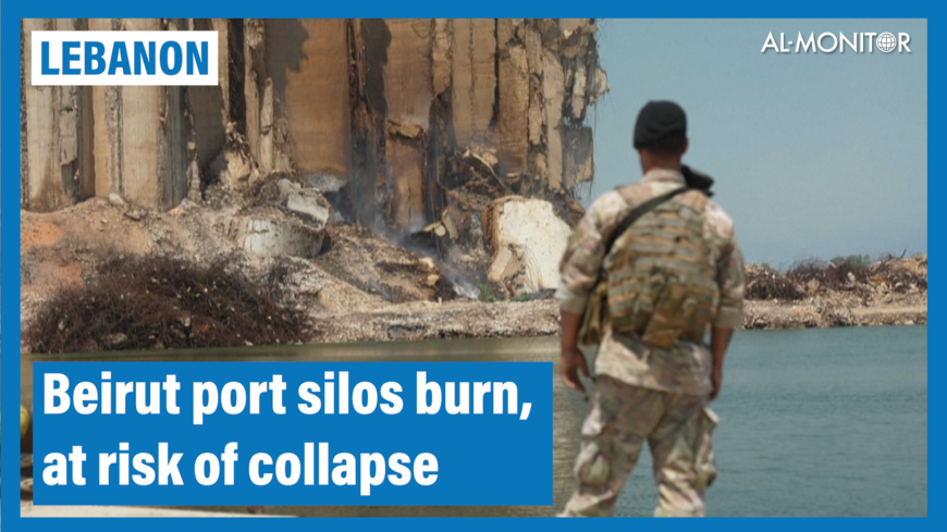 Beirut port silos burn, at risk of collapse