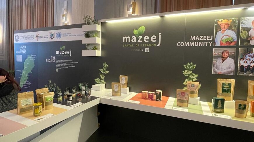 Mazeej community products at a HORECA booth in Beirut, Lebanon, March 24, 2022.