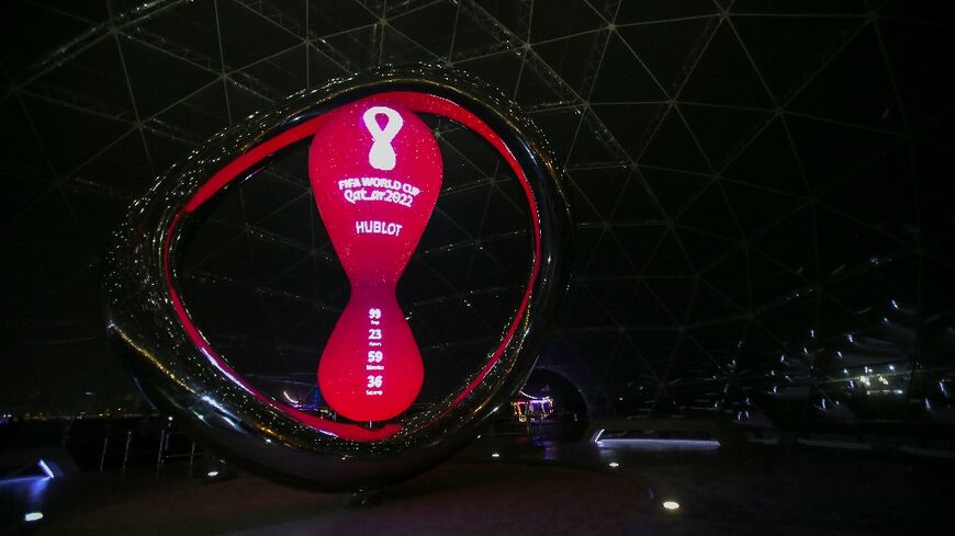 World Cup countdown clock shows 100 days until start of the tournament in Qatar