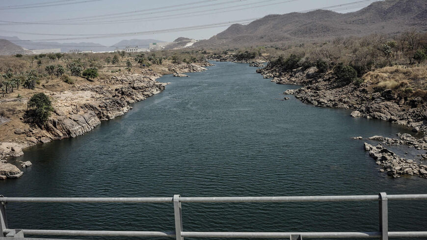 The Nile River flows from the Grand Ethiopian Renaissance Dam in Guba, Ethiopia, Feb. 19, 2022.