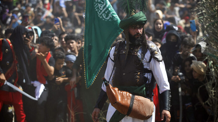 Shiite Muslims re-enact the Battle of Karbala.
