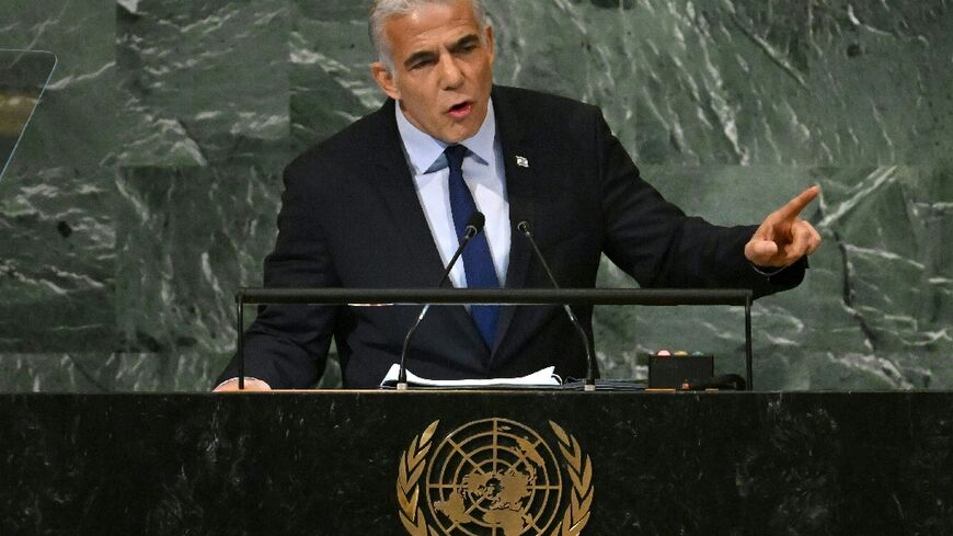 Israel's Prime Minister Yair Lapid addresses the United Nations General Assembly in New York