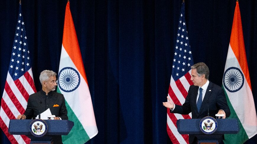 US Secretary of State Antony Blinken and Indian External Affairs Minister Subrahmanyam Jaishankar hold a press conference at the State Department 