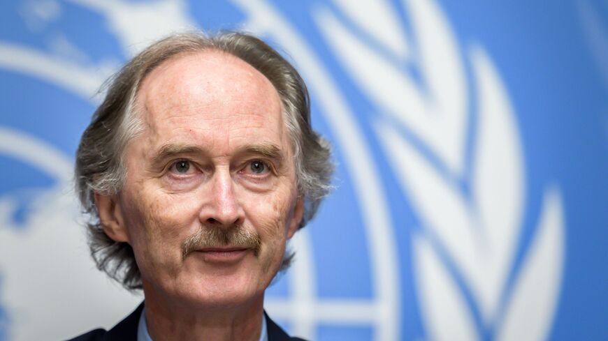 UN Special Envoy for Syria, Geir Pedersen, holds a news conference on the creation of a constitutional committee for the country, at the United Nations offices in Geneva, on Oct. 2, 2019. 