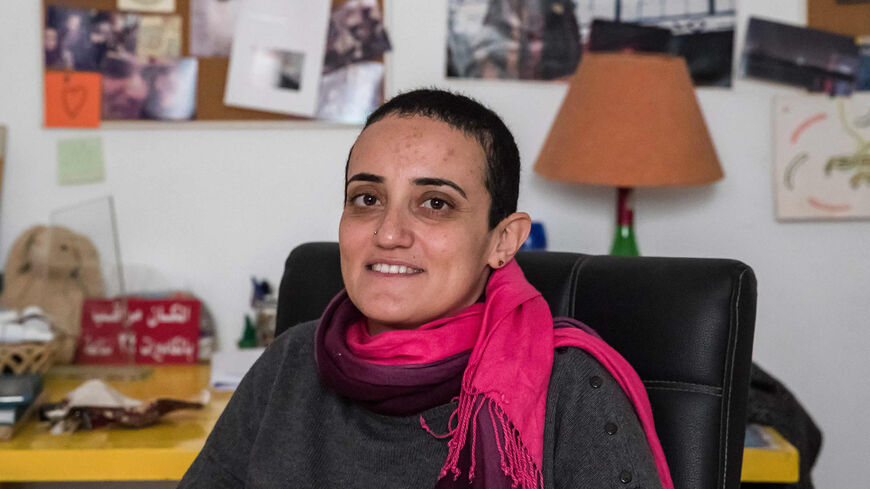 Egyptian journalist Lina Attalah, co-founder and editor-in-chief of the Cairo-based online newspaper Mada Masr, gives an interview with AFP, Cairo, Egypt, Dec. 28, 2020.
