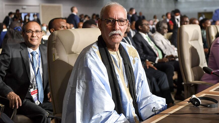 Western Sahara's Polisario Front independence movement leader Brahim Ghali (C).