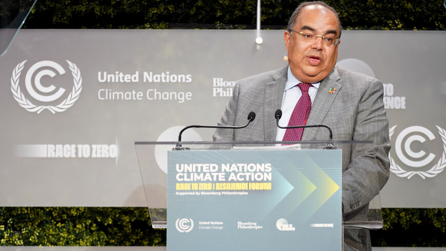 UN Climate Change High-Level Champion for COP27, Mahmoud Mohieldin, speaks at the United Nations Climate Action: Race to Zero and Race to Resilience Forum in New York City on Sept. 21, 2022.