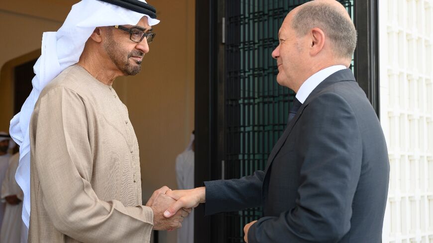UAE President Sheikh Mohamed bin Zayed al-Nahyan received German Chancellor Olaf Scholz in Abu Dhabi, a stop on a Gulf tour that saw him travel to Saudi Arabia and Qatar to secure new energy sources