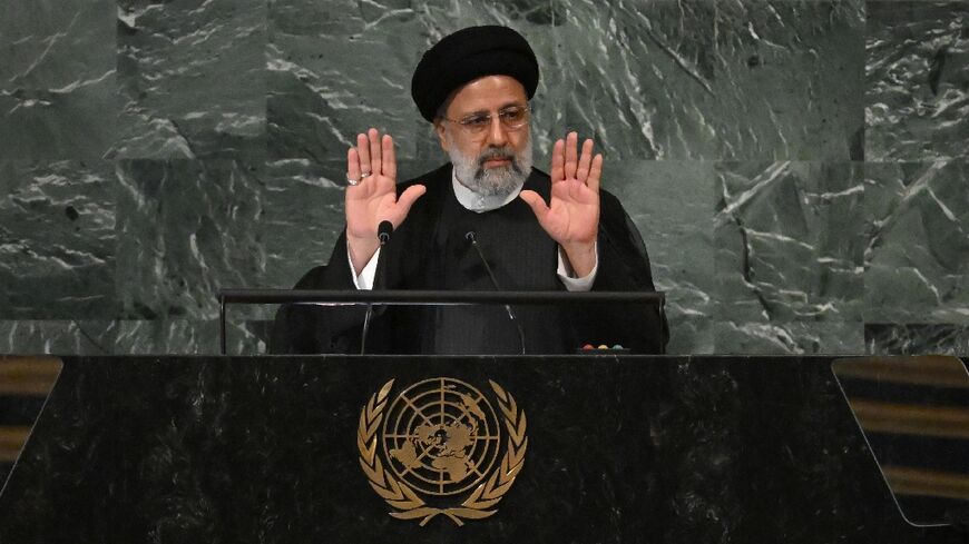 Iran's president Ebrahim Raisi addresses the 77th session of the United Nations General Assembly