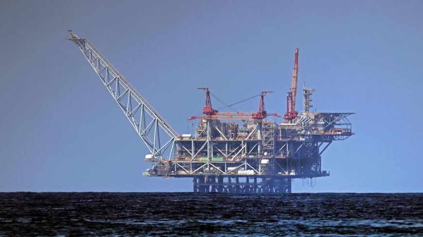 A view of the platform of the Leviathan natural gas field in the Mediterranean Sea.