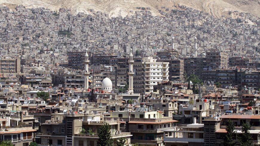A general shot taken on June 30, 2015, shows a neighborhood in the Syrian capital, Damascus.