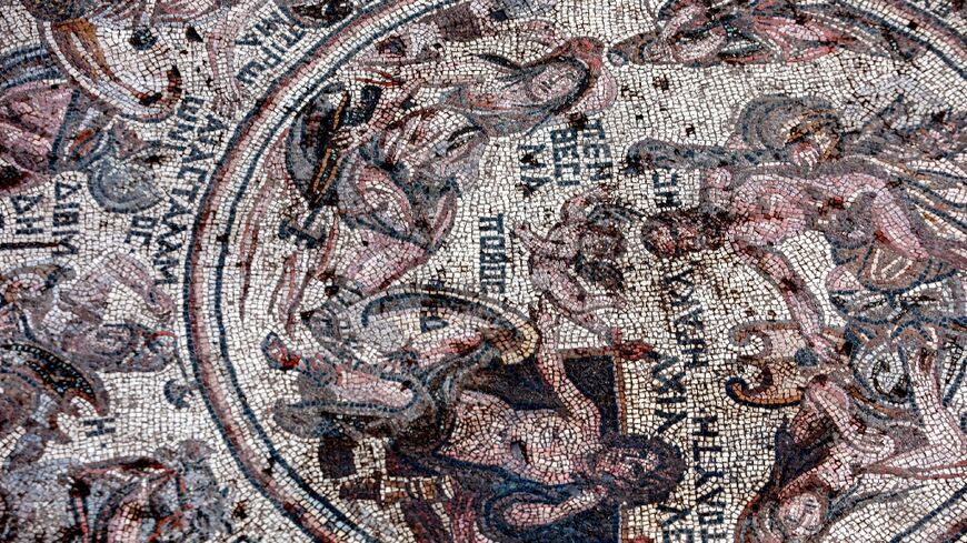 A mosaic floor dating to the Roman-era, revealed in Syria on Wednesday