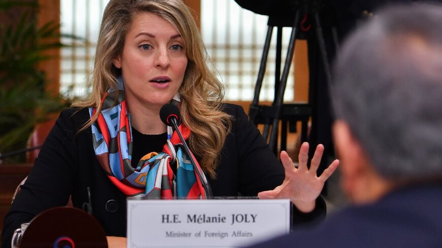 Canada's Foreign Minister Melanie Joly, shown here on October 14, 2022