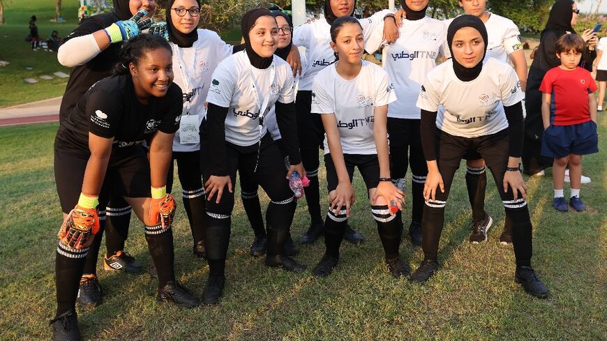 Players of a Palestinian girls' football team travelled to the Qatari capital Doha to take part in a Street Child World Cup, ahead of the FIFA 2022 football World Cup