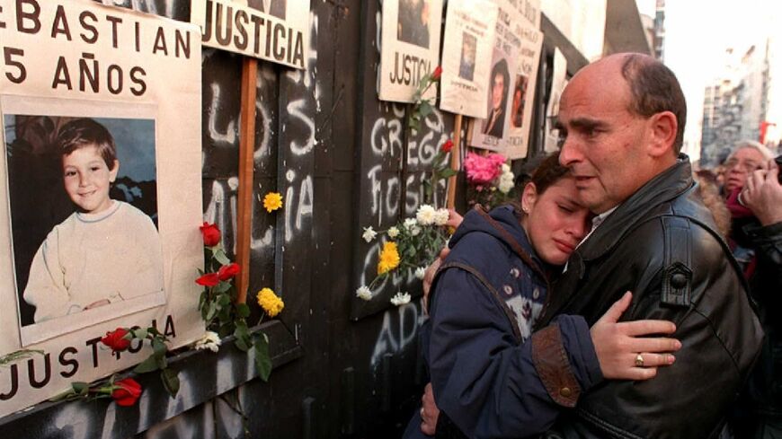 Relatives of victims of the 1994 bombing of the Buenos Aires Jewish center mourn the death of their lost ones 
