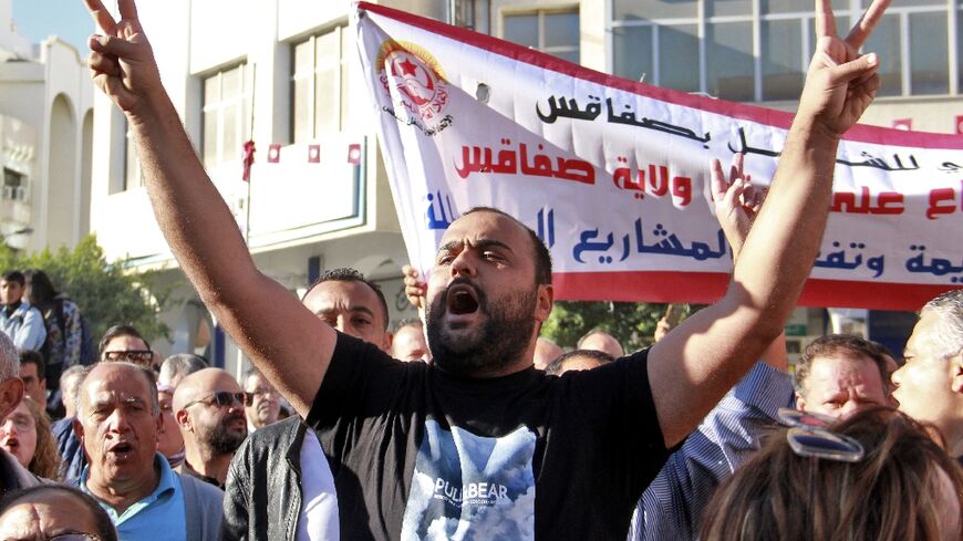 Tunisians protested in the second city Sfax on Thursday over garbage, with household waste piled up in the streets