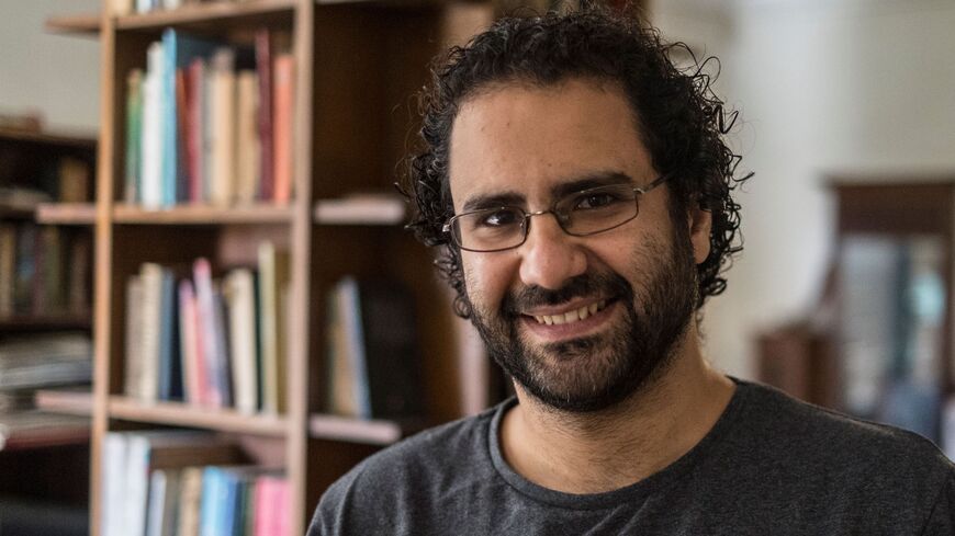 Egyptian activist and blogger Alaa Abdel Fattah gives an interview at his home in Cairo on May 17, 2019.