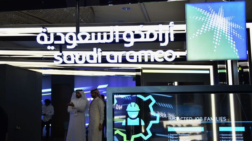 Aramco exhibition section at the Misk Global Forum on innovation and technology held in the Saudi capital, Riyadh, on Nov. 13, 2019.