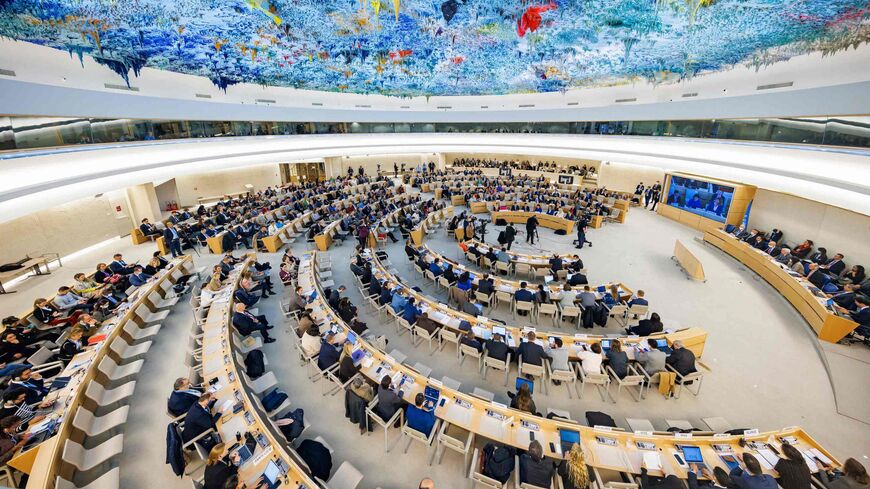 A general view taken on Nov. 24, 2022, shows the assembly during a special session of the UN Human Rights Council on the situation in Iran, at the United Nations in Geneva.