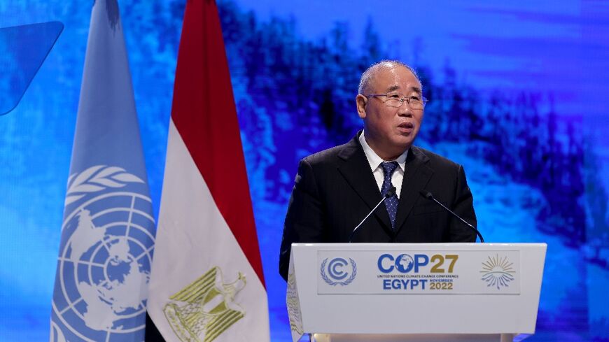 Xie, seen in this November 8 photo, described his talks with Kerry in the Red Sea resort of Sharm el-Sheikh as 'candid, friendly, positive' and 'overall very constructive'