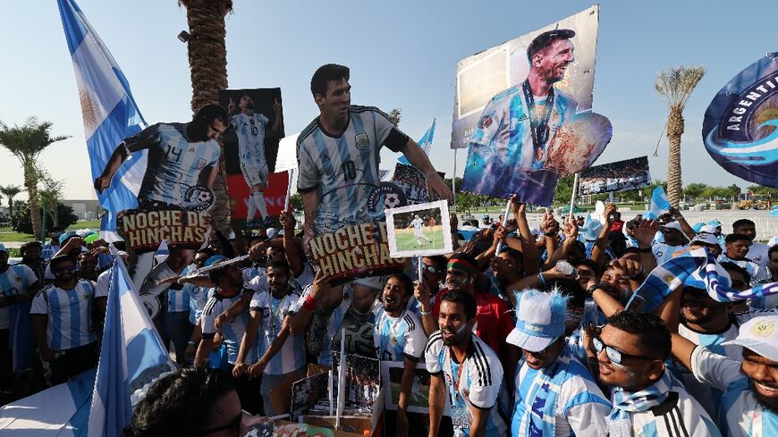 Argentina supporters are seen in Doha, ahead of the Qatar 2022 FIFA World Cup