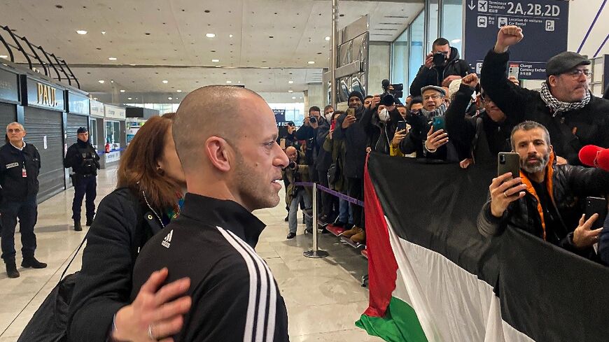 Salah Hamouri arrived at the French capital's Charles de Gaulle airport on Sunday morning