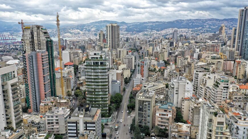 This picture taken on March 21, 2020, shows an aerial view of the Ashrafieh district of Lebanon's capital, Beirut.
