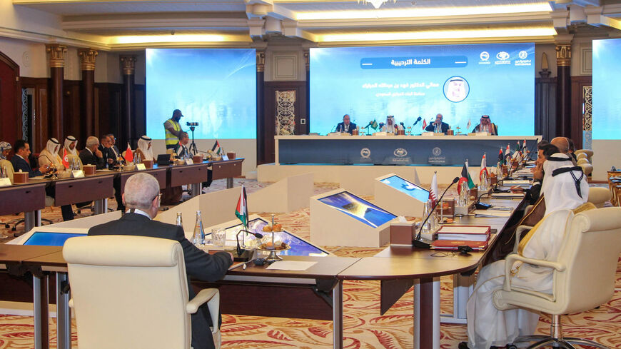 Delegations attend the 46th ordinary session of the Council of Arab Central Banks and Monetary Authorities Governors, Jeddah, Saudi Arabia, Sept. 18, 2022.