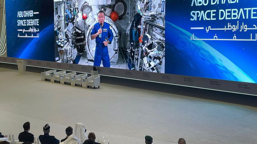 Participants attend a session of the Abu Dhabi Space Debate, a two-day conference organised by the UAE Space Agency for stakeholders of the space sector, in the Emirati capital, on December 5, 2022. (Photo by Mumen KHATIB / AFP) (Photo by MUMEN KHATIB/AFP via Getty Images)