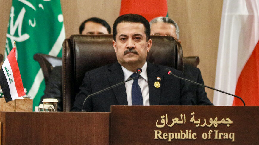 Iraqi Prime Minister Mohamed Shia al-Sudani attends the "Baghdad Conference for Cooperation and Partnership" in Sweimeh by the Dead Sea shore in central-west Jordan on Dec. 20, 2022.  